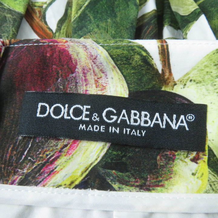 極美品☆DOLCE&amp;GABBANA ドルチェ＆ガッバーナ F4BCRT コットン100％ 黒タグ フィグプリント シチリア フレア プリーツスカート 38 正規品