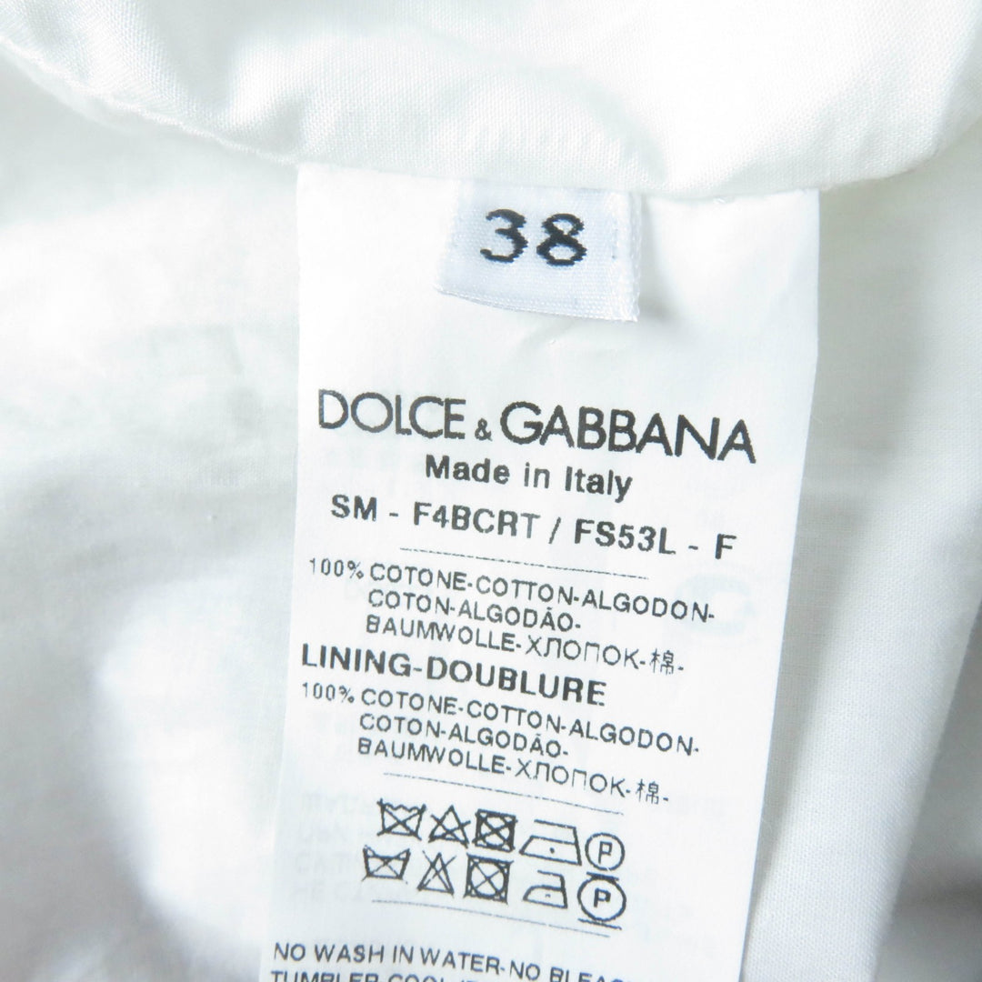 極美品☆DOLCE&amp;GABBANA ドルチェ＆ガッバーナ F4BCRT コットン100％ 黒タグ フィグプリント シチリア フレア プリーツスカート 38 正規品