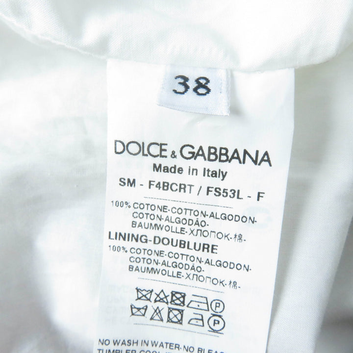 極美品☆DOLCE&amp;GABBANA ドルチェ＆ガッバーナ F4BCRT コットン100％ 黒タグ フィグプリント シチリア フレア プリーツスカート 38 正規品