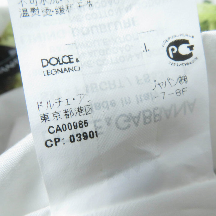 極美品☆DOLCE&amp;GABBANA ドルチェ＆ガッバーナ F4BCRT コットン100％ 黒タグ フィグプリント シチリア フレア プリーツスカート 38 正規品