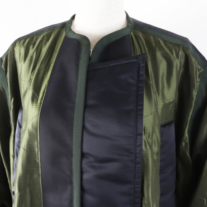 極美品◎Sacai サカイ 23SS 23-06477 Quilted Jacket ジップアップ ジャケット カーキ ブラック 1 日本製 正規品　レディース