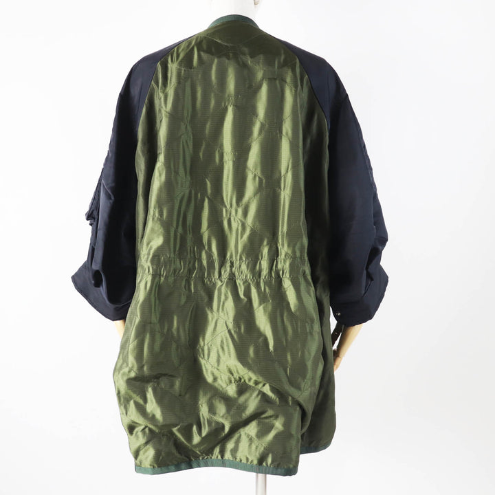 極美品◎Sacai サカイ 23SS 23-06477 Quilted Jacket ジップアップ ジャケット カーキ ブラック 1 日本製 正規品　レディース