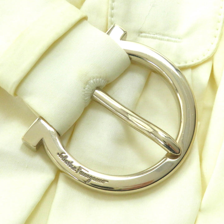 未使用品△Salvatore Ferragamo サルヴァトーレフェラガモ コットン トンボ 蝶 草むら ベルト付き フレアスカート 38 伊製 正規品