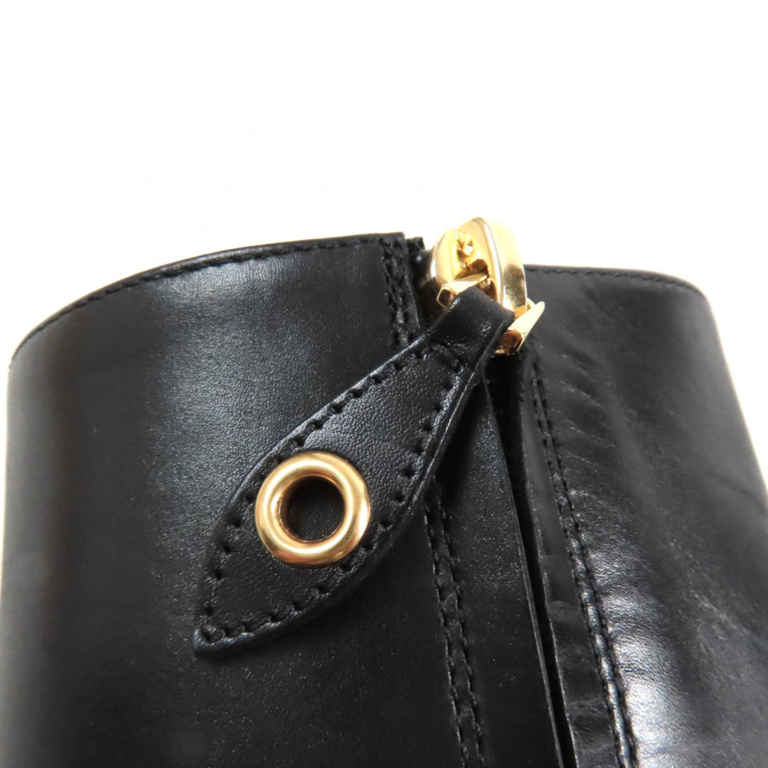 極美品★LOUIS VUITTON ルイヴィトン 2022年製 アフターグロー・ライン モノグラム スタッズ サイドZIP レザー アンクルブーツ 黒 茶 36
