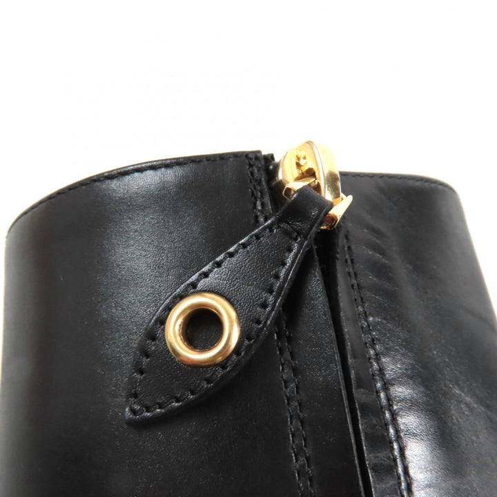 極美品★LOUIS VUITTON ルイヴィトン 2022年製 アフターグロー・ライン モノグラム スタッズ サイドZIP レザー アンクルブーツ 黒 茶 36