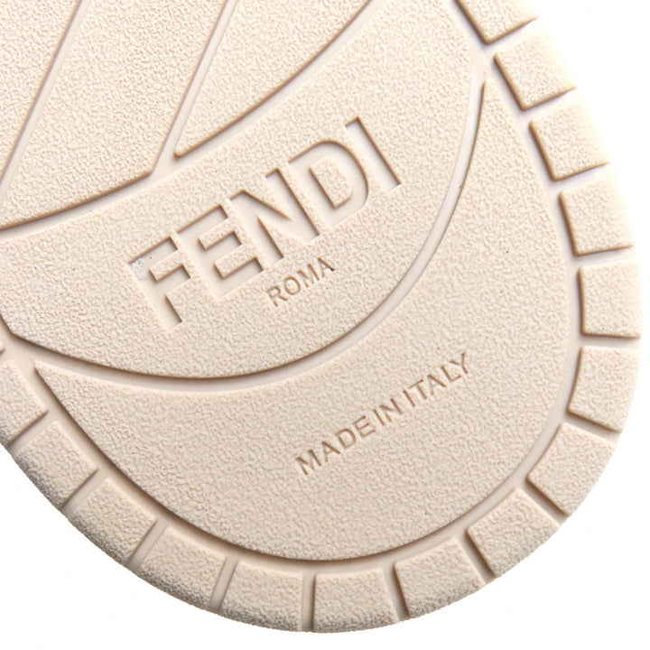 未使用品△FENDI フェンディ 8E8380 バゲットポケット付き FFロゴ レザー使い ハイカットスニーカー ライトグリーン 36 箱付き 伊製