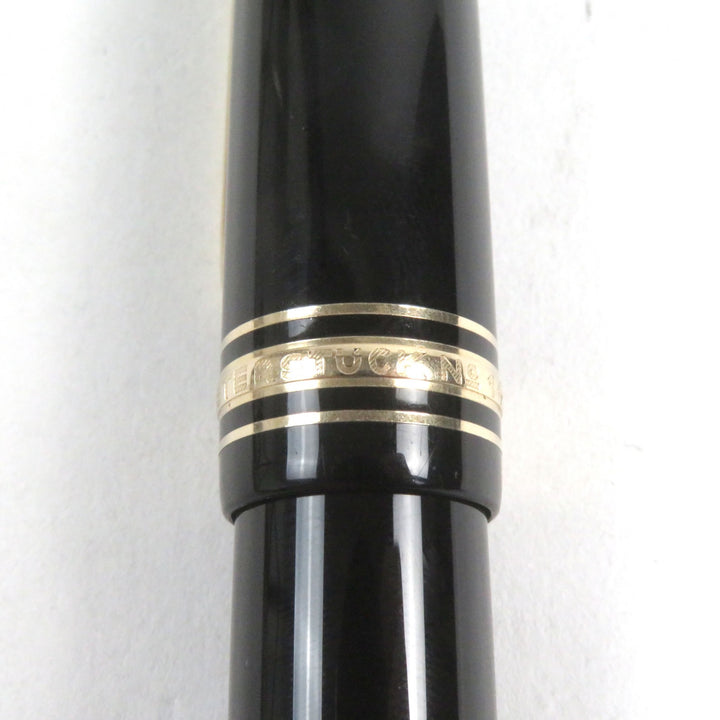 美品○MONTBLANC モンブラン マイスターシュテュック 149 ペン先18K Bニブ ホワイトスター ロゴ刻印 吸引式 万年筆 ブラック ゴールド