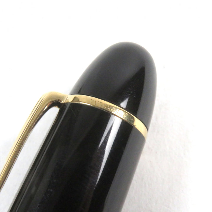 美品○MONTBLANC モンブラン マイスターシュテュック 149 ペン先18K Bニブ ホワイトスター ロゴ刻印 吸引式 万年筆 ブラック ゴールド
