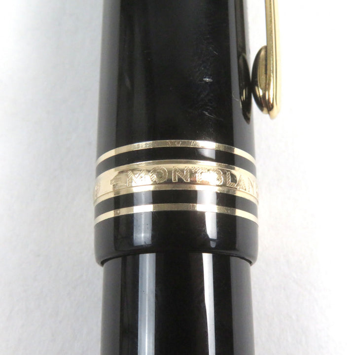 美品○MONTBLANC モンブラン マイスターシュテュック 149 ペン先18K Bニブ ホワイトスター ロゴ刻印 吸引式 万年筆 ブラック ゴールド