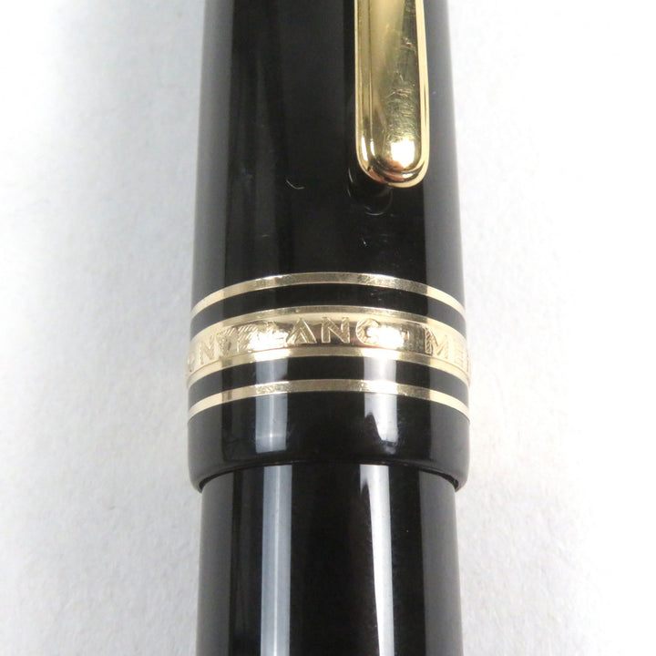 美品○MONTBLANC モンブラン マイスターシュテュック 149 ペン先18K Bニブ ホワイトスター ロゴ刻印 吸引式 万年筆 ブラック ゴールド