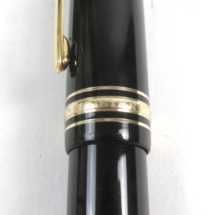 美品○MONTBLANC モンブラン マイスターシュテュック 149 ペン先18K Bニブ ホワイトスター ロゴ刻印 吸引式 万年筆 ブラック ゴールド