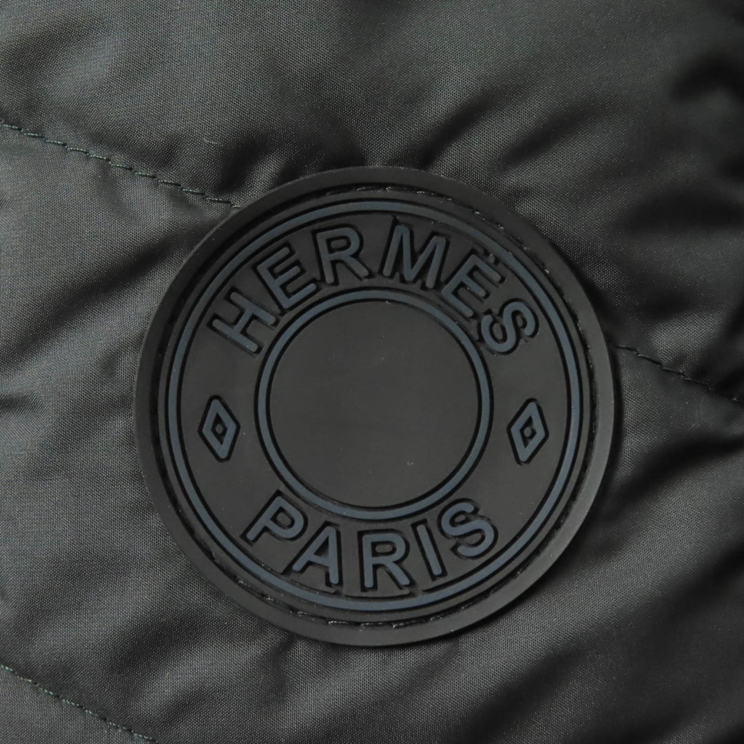 未使用品★HERMES エルメス 23AW 3H0185DA クルードセルバッチ付 キルティング オーバーシャツ ダウンジャケット ブラック 36 正規品