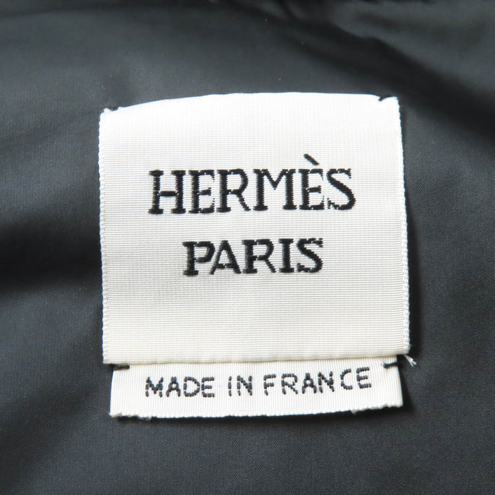 未使用品★HERMES エルメス 23AW 3H0185DA クルードセルバッチ付 キルティング オーバーシャツ ダウンジャケット ブラック 36 正規品