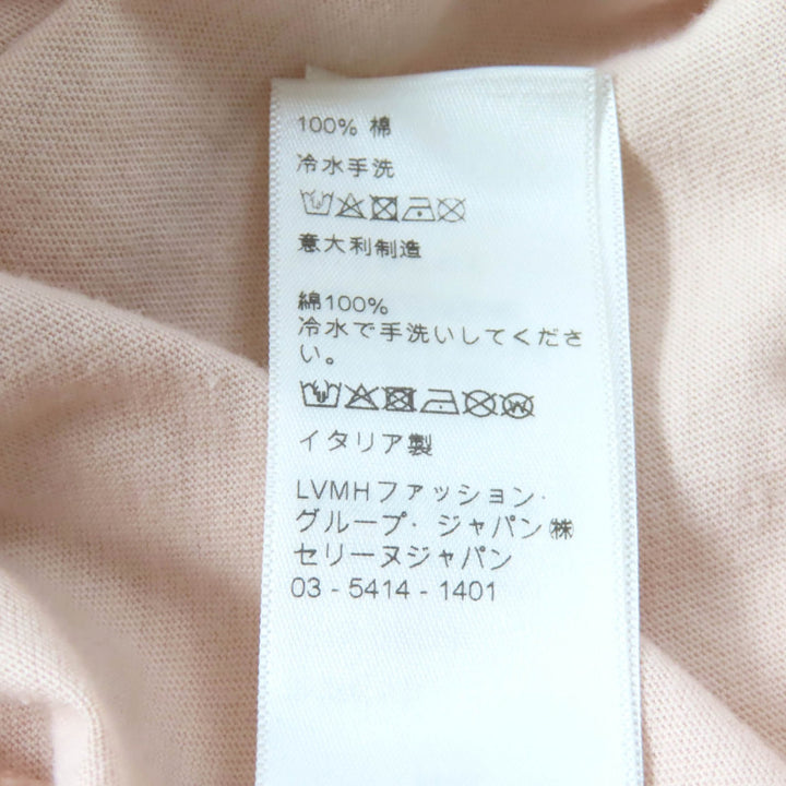 美品★CELINE セリーヌ 21SS 2X586114L コットン100％ アンカーロゴ クルーネック 半袖Ｔシャツ ピンクベージュ L 正規品 レディース