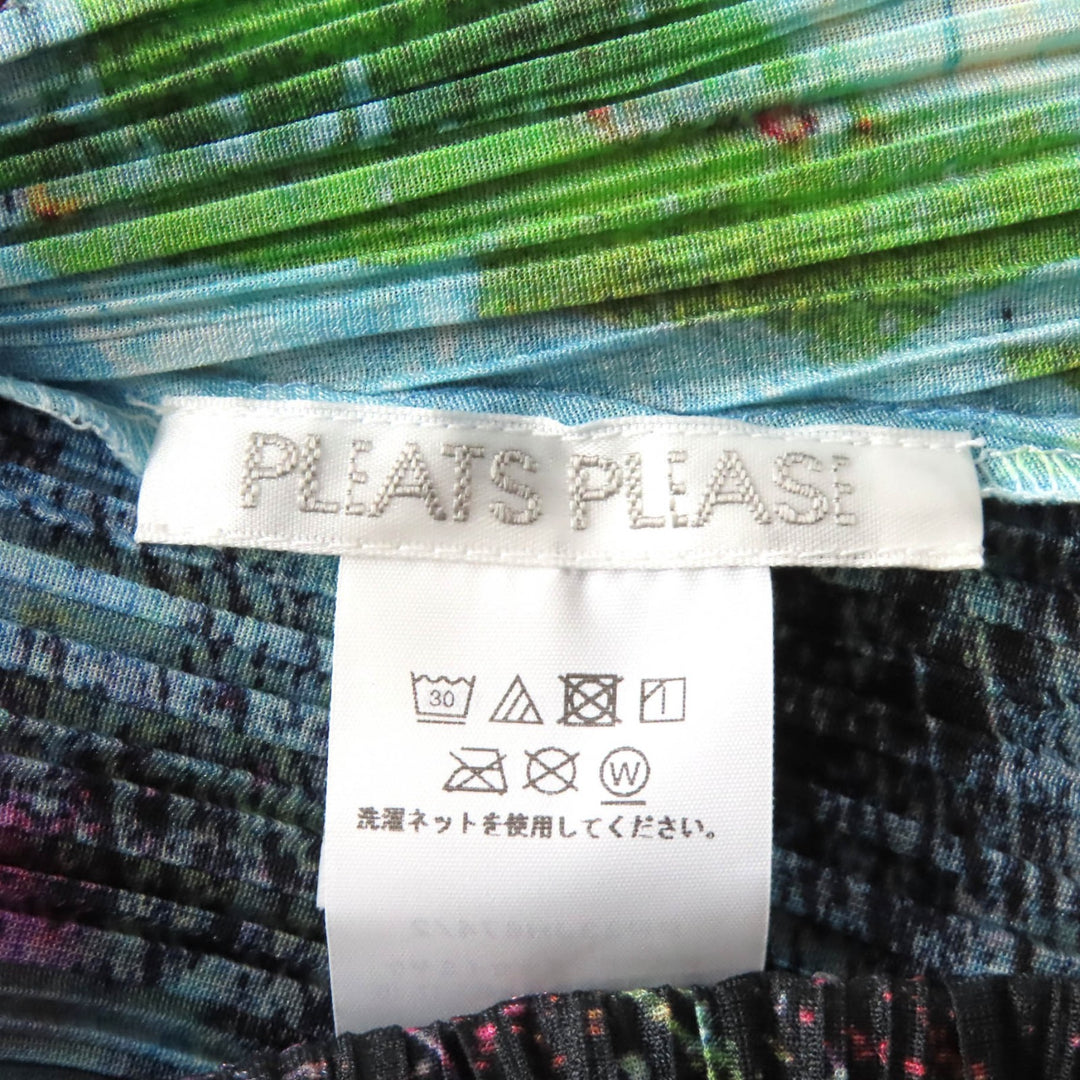 極美品★PLEATS PLEASE プリーツプリーズ イッセイミヤケ 23AW PP33JH674 TROPICAL WINTER サイドスリット 半袖 ロングワンピース 2
