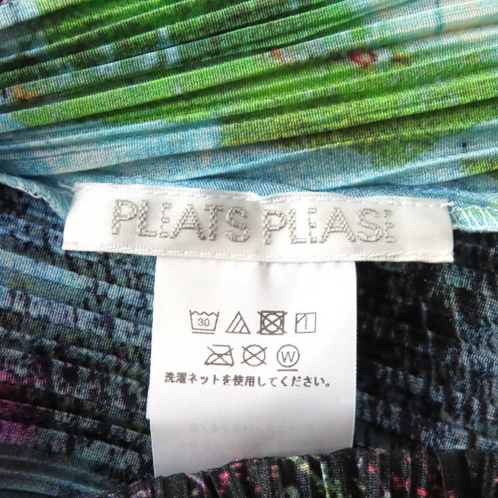 極美品★PLEATS PLEASE プリーツプリーズ イッセイミヤケ 23AW PP33JH674 TROPICAL WINTER サイドスリット 半袖 ロングワンピース 2