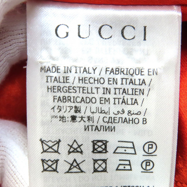 美品△GUCCI グッチ 604112 WORLD WIDE ロゴワッペン フード付き 中綿入 ジップアップ シャツジャケット ダークグレー系 44 伊製 正規品