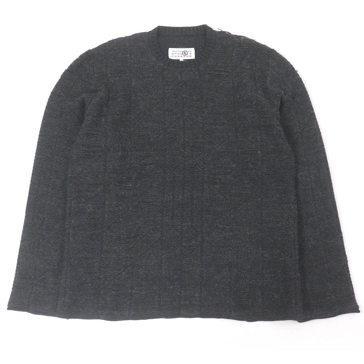 未使用品□MM6 Maison Margiela エムエムシックス メゾンマルジェラ 24AW SH0HL0011 バージンウール セーター グレー M 正規品 メンズ