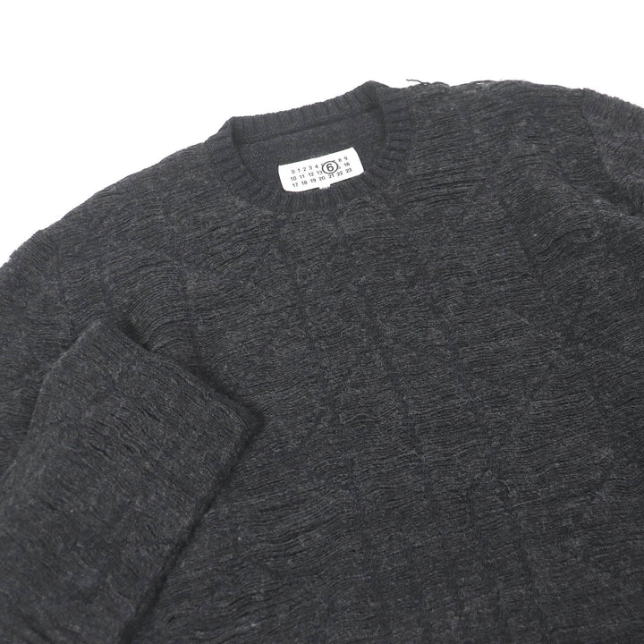 未使用品□MM6 Maison Margiela エムエムシックス メゾンマルジェラ 24AW SH0HL0011 バージンウール セーター グレー M 正規品 メンズ