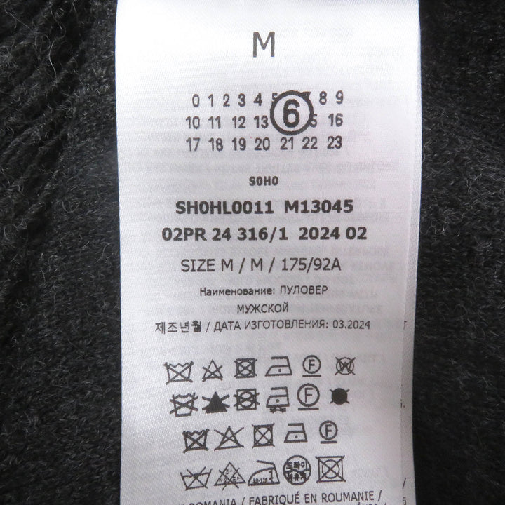 未使用品□MM6 Maison Margiela エムエムシックス メゾンマルジェラ 24AW SH0HL0011 バージンウール セーター グレー M 正規品 メンズ