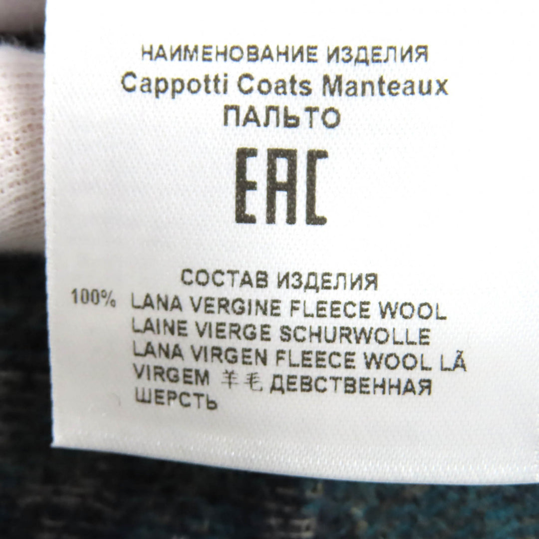 美品△ETRO エトロ 22AW ウール100％ ロゴボタン 無地 総柄 リバーシブル シングル チェスターコート ネイビー ブルー系 50 伊製 正規品