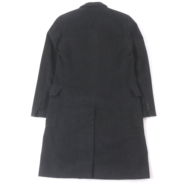 極美品□HERMES エルメス 23AW カシミヤ100％ ダブルブレスト チェスターコート ロングコート ダークグレー 46 イタリア製 正規品 メンズ
