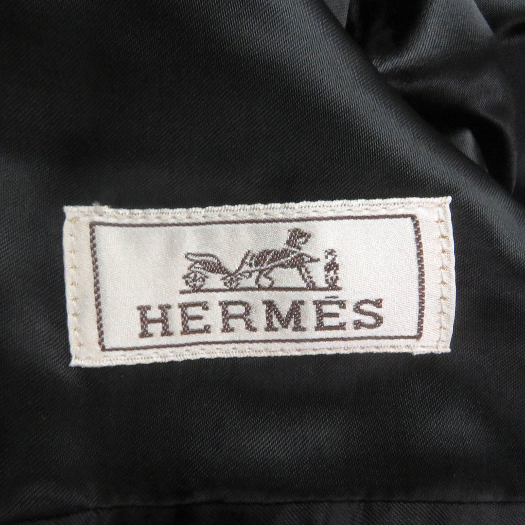 極美品□HERMES エルメス 23AW カシミヤ100％ ダブルブレスト チェスターコート ロングコート ダークグレー 46 イタリア製 正規品 メンズ
