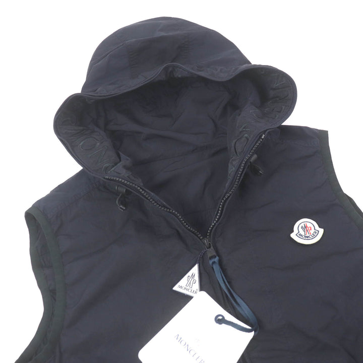 未使用品□MONCLER モンクレール 20SS TOUQUES GIUBBOTTO ロゴエンブロイダリー WZIP フーデッド ナイロンベスト ネイビー 3 正規品