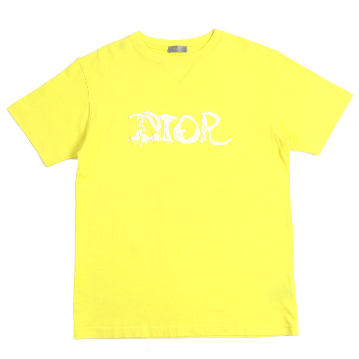 美品△DIOR Peter Doig ディオールオム ピーター・ドイグ 22AW 143J685C0677 コットン100% ロゴエンブロイダリー 半袖Ｔシャツ XS 正規品