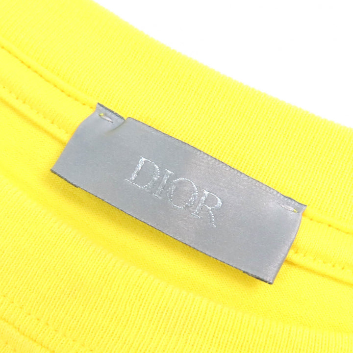 美品△DIOR Peter Doig ディオールオム ピーター・ドイグ 22AW 143J685C0677 コットン100% ロゴエンブロイダリー 半袖Ｔシャツ XS 正規品
