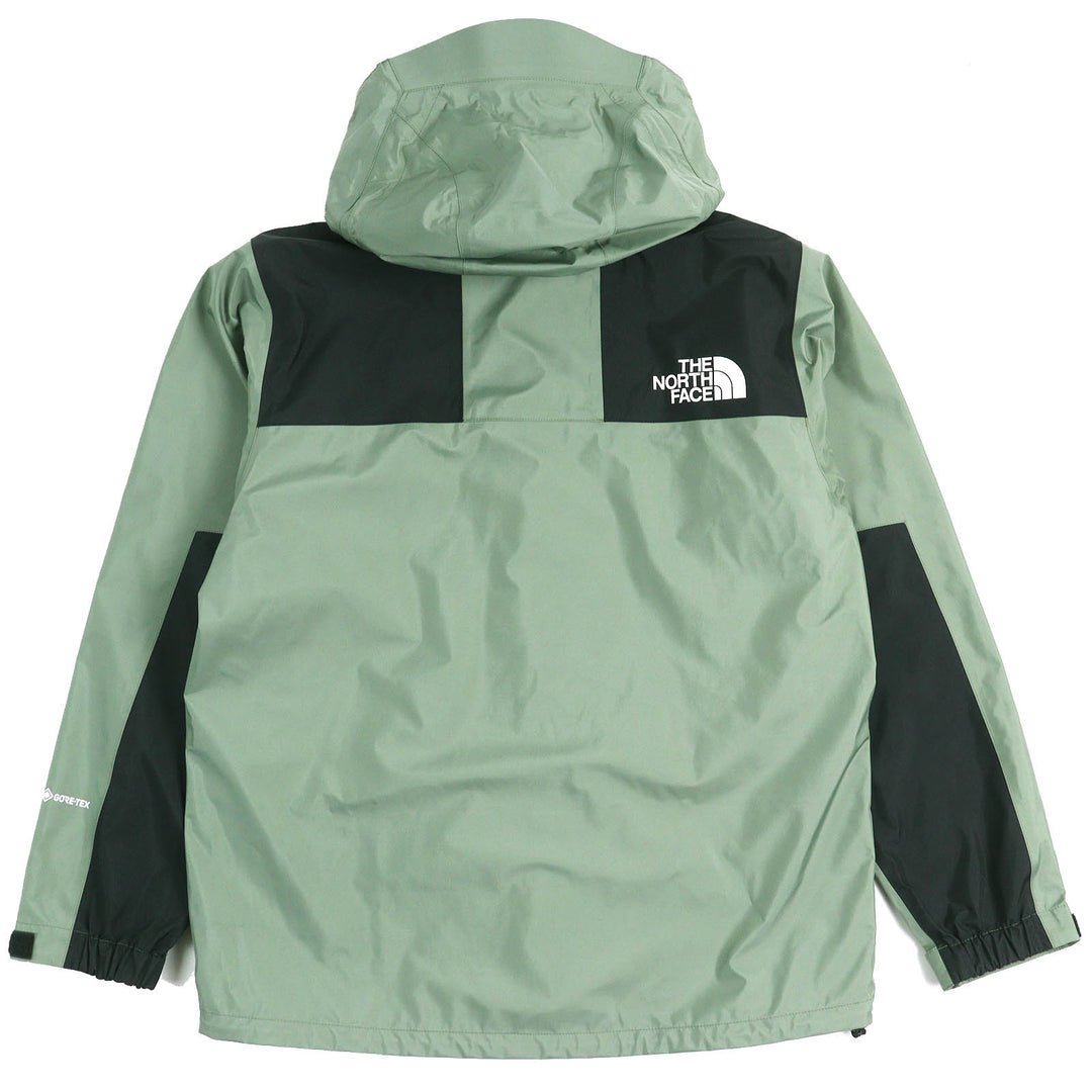極美△THE NORTH FACE ザ・ノースフェイス NP12135 マウンテン レインテックスジャケット ロゴ フード付 GORE-TEX アガベグリーン M 正規