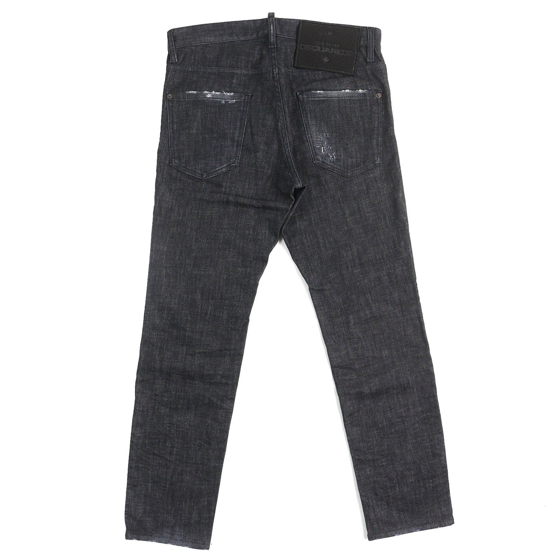 美品△DSQUARED2 ディースクエアード 23SS S74LB1227 COOL GUY JEANS ロゴワッペン ダメージ加工 ボタンフライ デニムパンツ 46 正規品