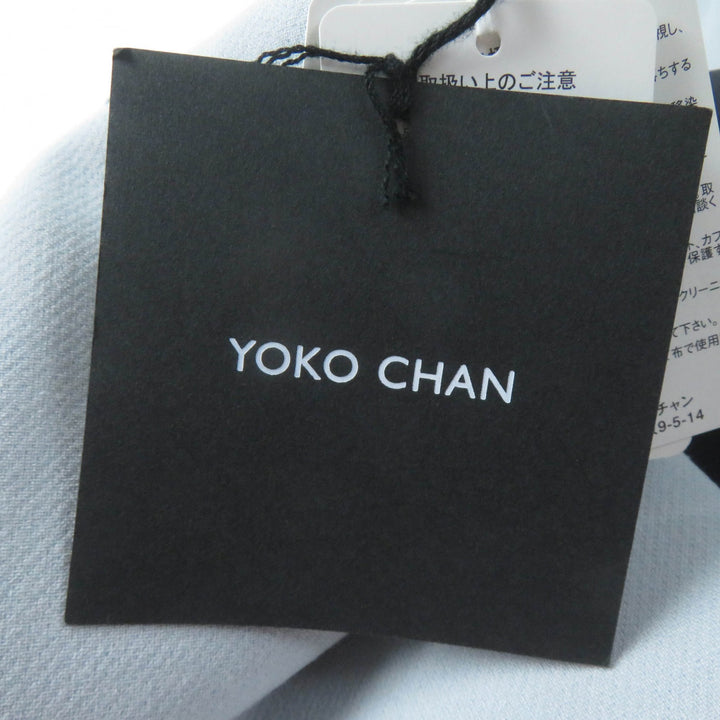 未使用品☆YOKO CHAN ヨーコチャン 2020年製 YCD-120-568 フェイクパール付 ノースリーブ ワンピース サックス ネイビー 38 正規品