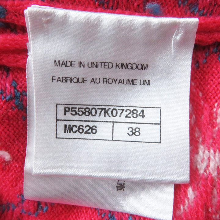極美品◎CHANEL シャネル P55807 カシミヤ100％ ロゴボタン付き ノースリーブ ロング ニットワンピース ピンク系 38 UK製 正規品