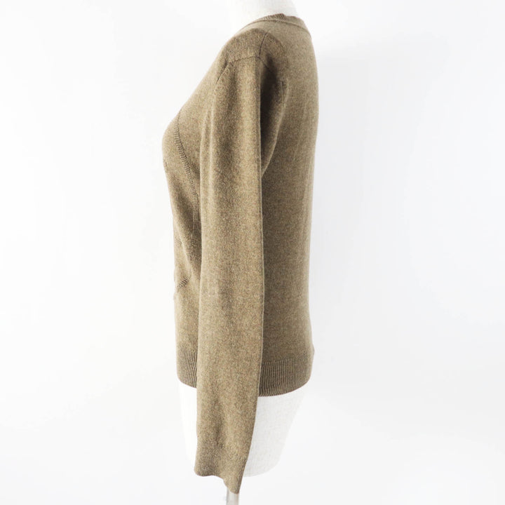 美品◎HERMES エルメス 22AW 2H2631D1 カシミヤ100％ Hリフト 長袖 ニットプルオーバー ブラウン系 34 UK製 正規品 レディース