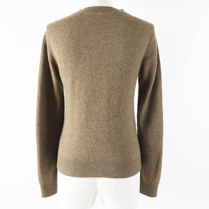 美品◎HERMES エルメス 22AW 2H2631D1 カシミヤ100％ Hリフト 長袖 ニットプルオーバー ブラウン系 34 UK製 正規品 レディース