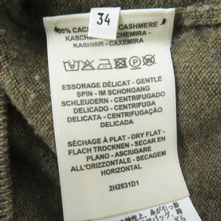 美品◎HERMES エルメス 22AW 2H2631D1 カシミヤ100％ Hリフト 長袖 ニットプルオーバー ブラウン系 34 UK製 正規品 レディース