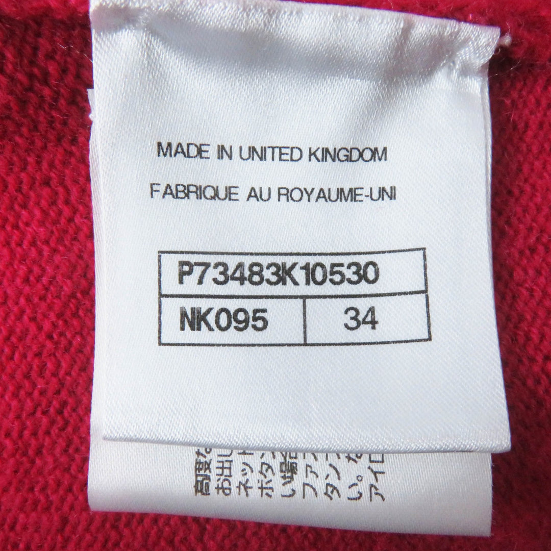 極美品◎CHANEL シャネル 22AW P73483 カシミヤ100％ ラッキーチャーム クロップド丈 ニットカーディガン ピンク ゴールド金具 34 正規品