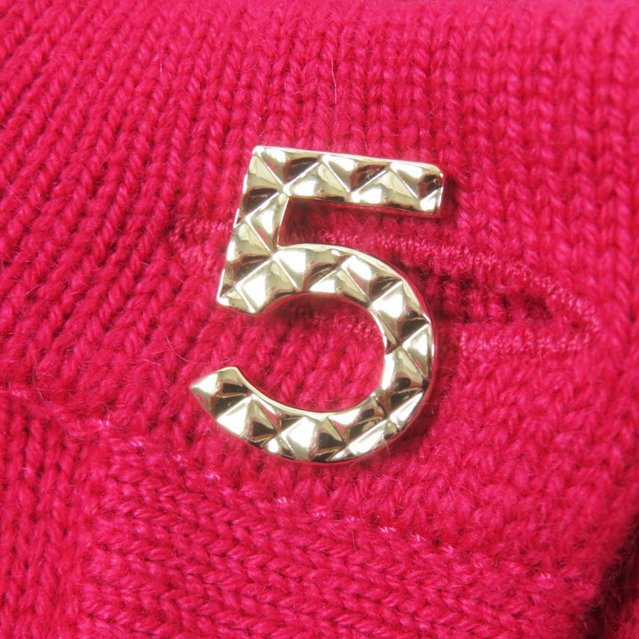 極美品◎CHANEL シャネル 22AW P73483 カシミヤ100％ ラッキーチャーム クロップド丈 ニットカーディガン ピンク ゴールド金具 34 正規品
