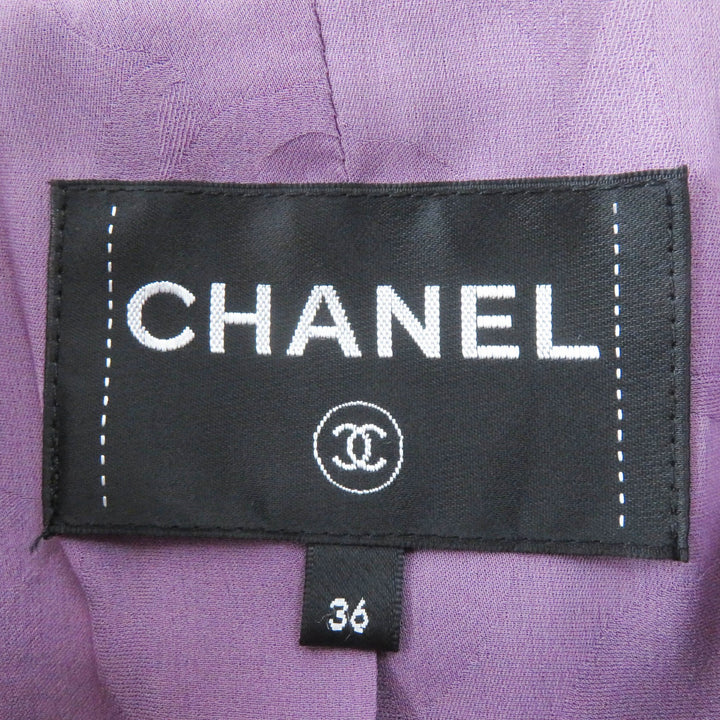 極美品◎CHANEL シャネル 22P P72383 ライオンボタン ツイードジャケット パープル 36 フランス製 正規品 レディース