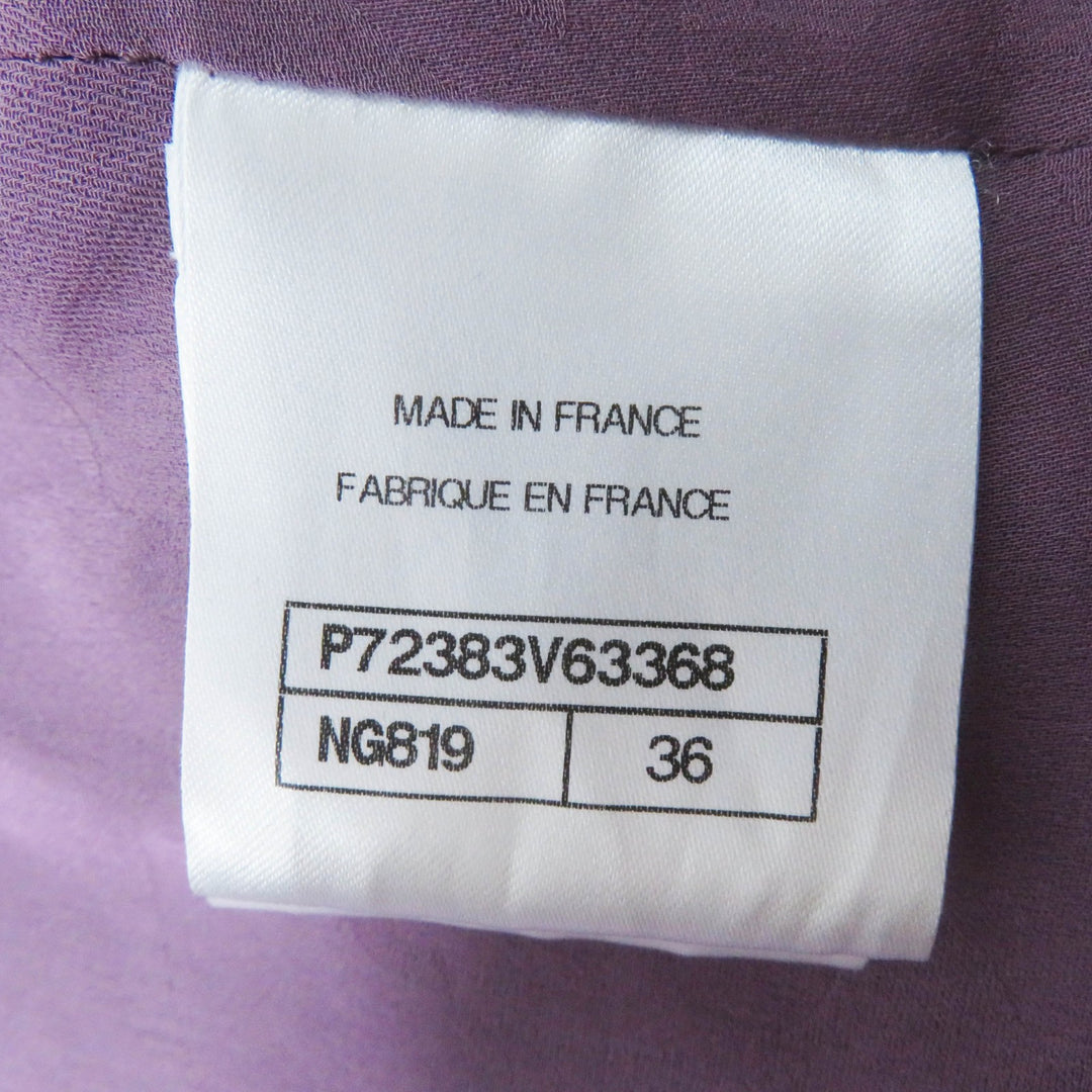 極美品◎CHANEL シャネル 22P P72383 ライオンボタン ツイードジャケット パープル 36 フランス製 正規品 レディース