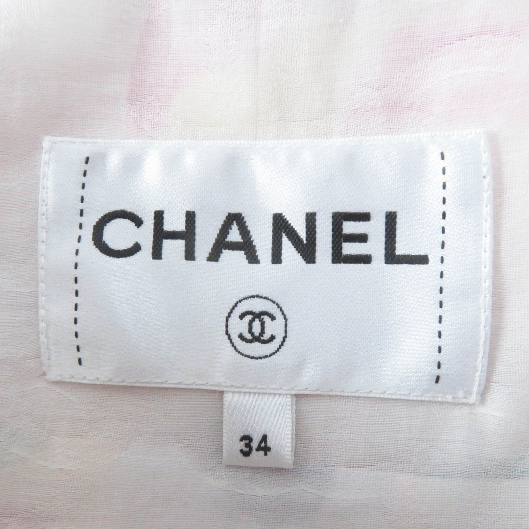 極美品◎CHANEL シャネル 21AW P70173 シルク100％ ロゴプリント フーデッド ジップアップ ジャケット／ブルゾン マルチ 34 伊製 正規品