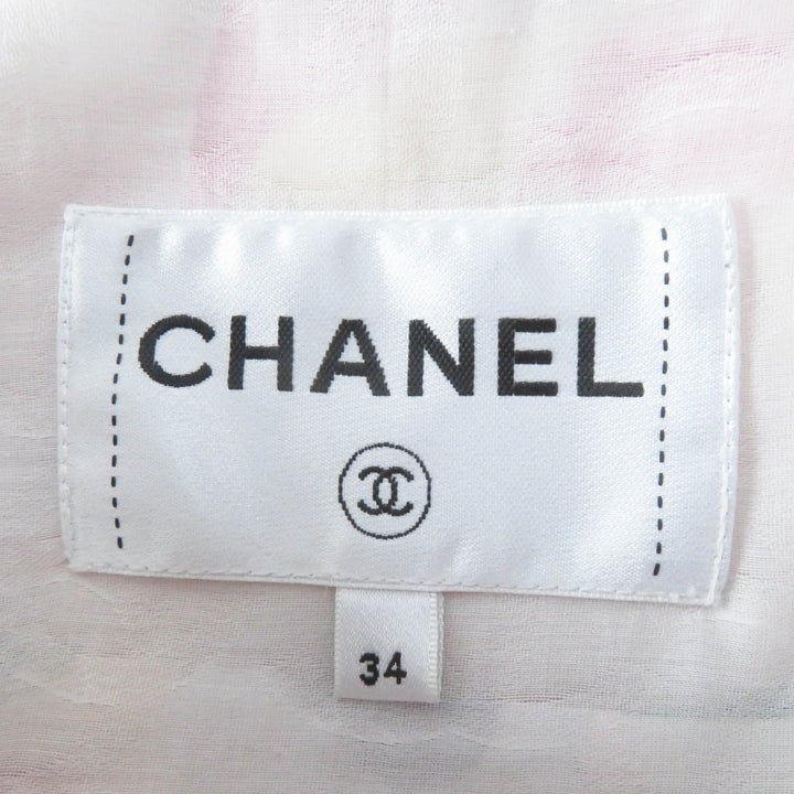 極美品◎CHANEL シャネル 21AW P70173 シルク100％ ロゴプリント フーデッド ジップアップ ジャケット／ブルゾン マルチ 34 伊製 正規品