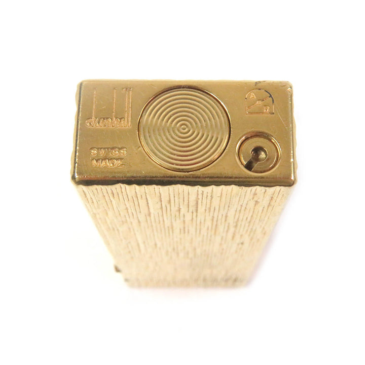 良品□Dunhill ダンヒル 総柄 ロゴ入り スクエア型 喫煙具 ガスライター ゴールド スイス製 メンズ レディース オススメ 着火確認済み