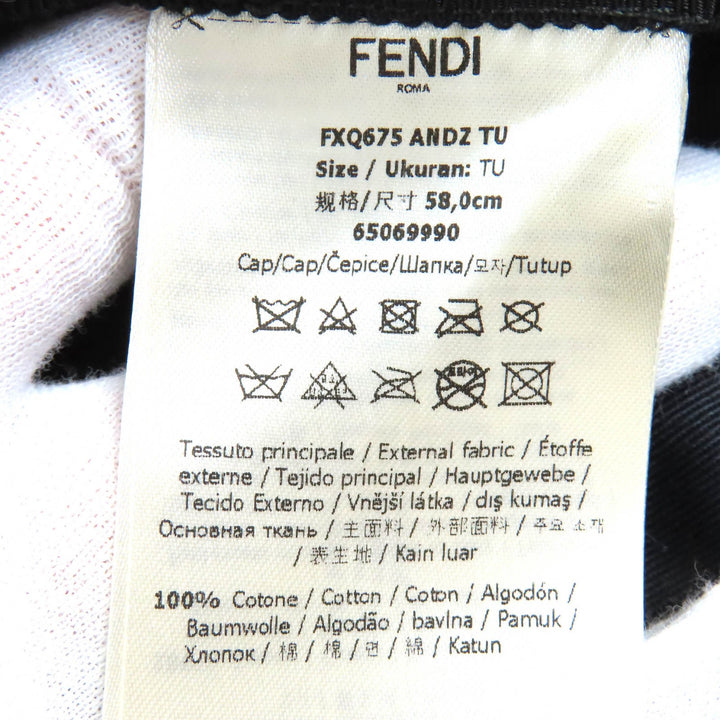 未使用品△FENDI フェンディ FXQ675 コットン100％ 花柄 ロゴ エンブロイダリー ベースボールキャップ 帽子 ベージュ ピンク系 58 正規品