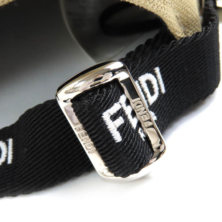 未使用品△FENDI フェンディ FXQ675 コットン100％ 花柄 ロゴ エンブロイダリー ベースボールキャップ 帽子 ベージュ ピンク系 58 正規品