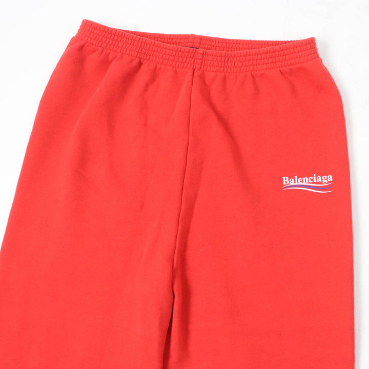 未使用品☆BALENCIAGA バレンシアガ 508232 コットン キャンペーンロゴ スウェットパンツ ボトムス レッド 8 イタリア製 正規品 キッズ