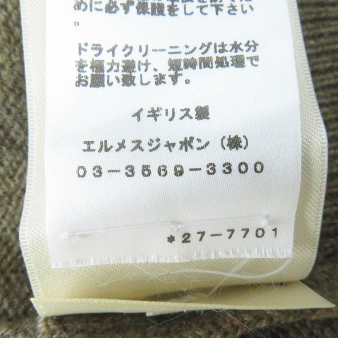 極美品◎HERMES エルメス 22AW 2H2603D1 カシミヤ100％ シルバー金具 セリエプレート付き クルーネック ケーブル 長袖 ニット ブラウン 36