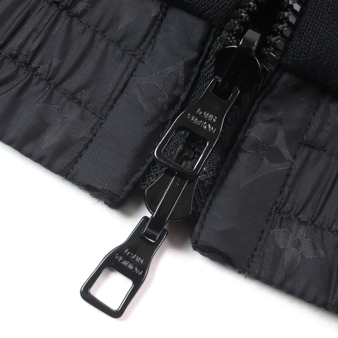 美品▼LOUIS VUITTON ルイヴィトン 2023年製 モノグラム ロゴ刺繍入り リバーシブル ライト WZIPUP ボンバージャケット M 正規品 メンズ