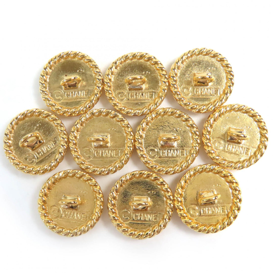極美品△CHANEL シャネル ヴィンテージ 四つ葉 クローバー フラワー 花 ボタン 10個セット ゴールド レディース オススメ◎